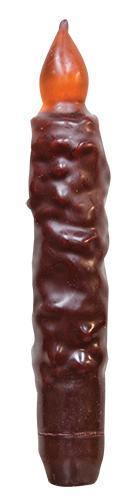 Burgundy Grungy Timer Taper Candle - The Fox Decor