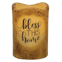 Bless this Home Timer Pillar Candle - The Fox Decor