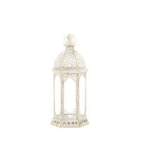 Graceful Distressed White Lantern (S) - The Fox Decor
