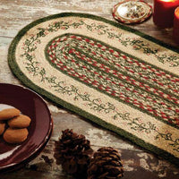 Holly Berry Jute Braided Table Runner - The Fox Decor