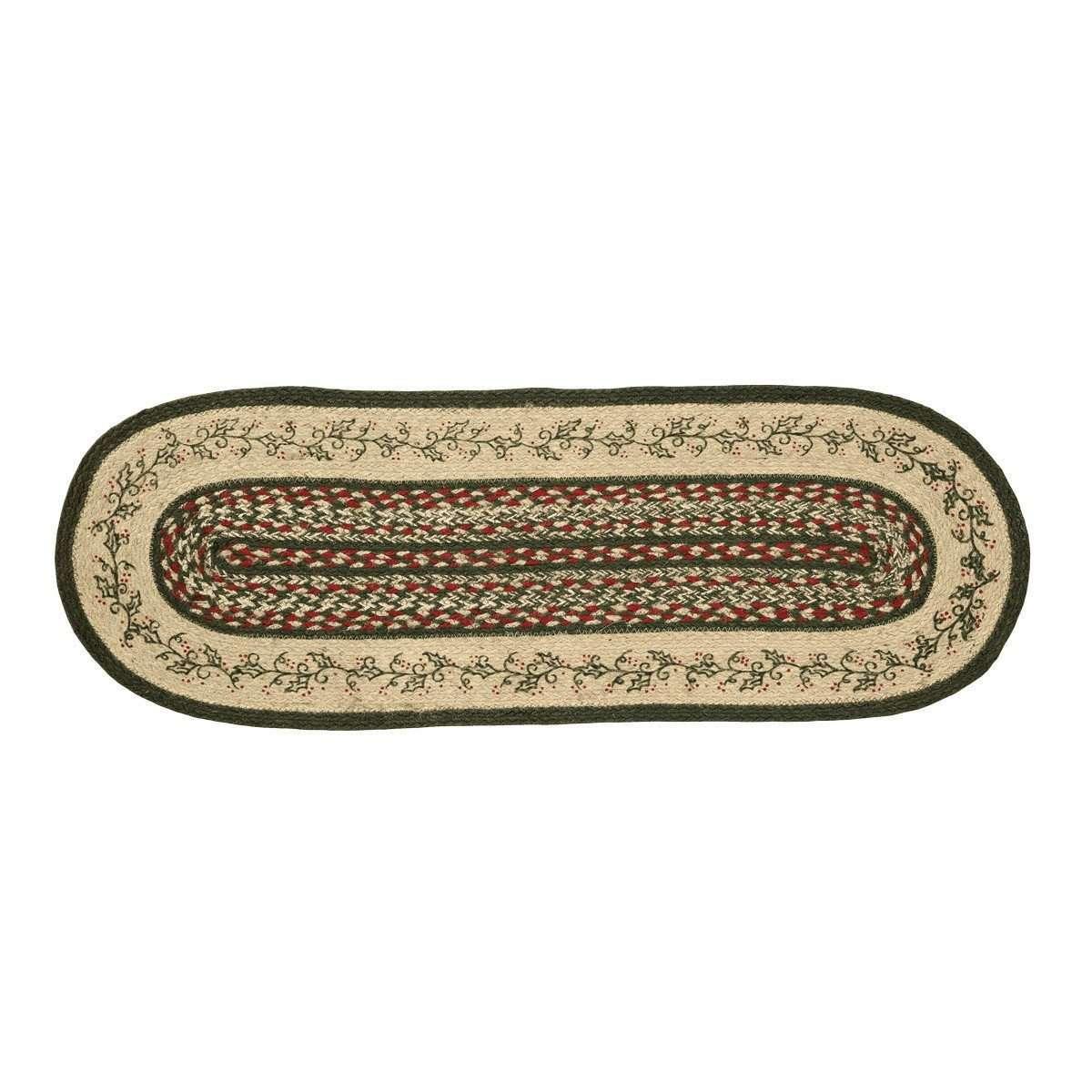 Holly Berry Jute Braided Table Runner - The Fox Decor