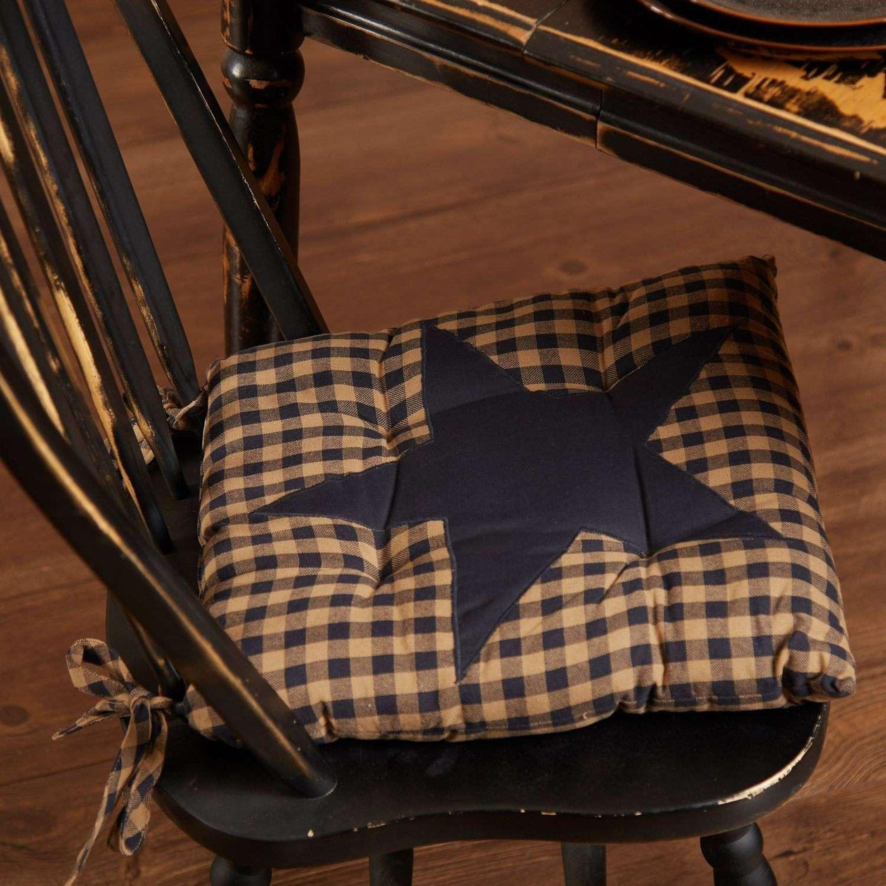 Navy Star Country Chair Cushion - The Fox Decor