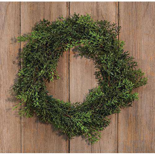 New England Boxwood Wreath, 18" - The Fox Decor