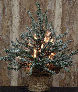 Pre-Lit Snowy Tree, 12" - The Fox Decor