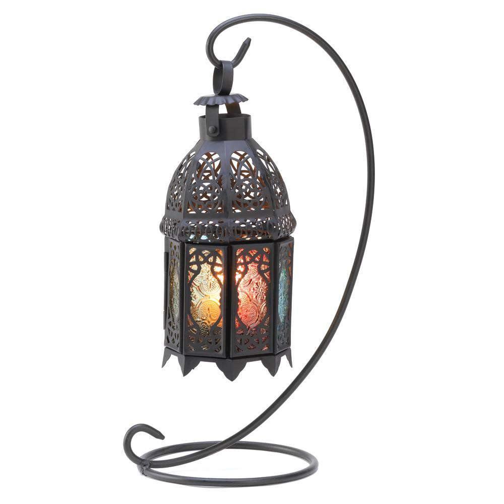 Rainbow Moroccan Stand Lantern - The Fox Decor