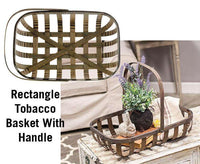 Rectangle Tobacco Basket With Handle - The Fox Decor