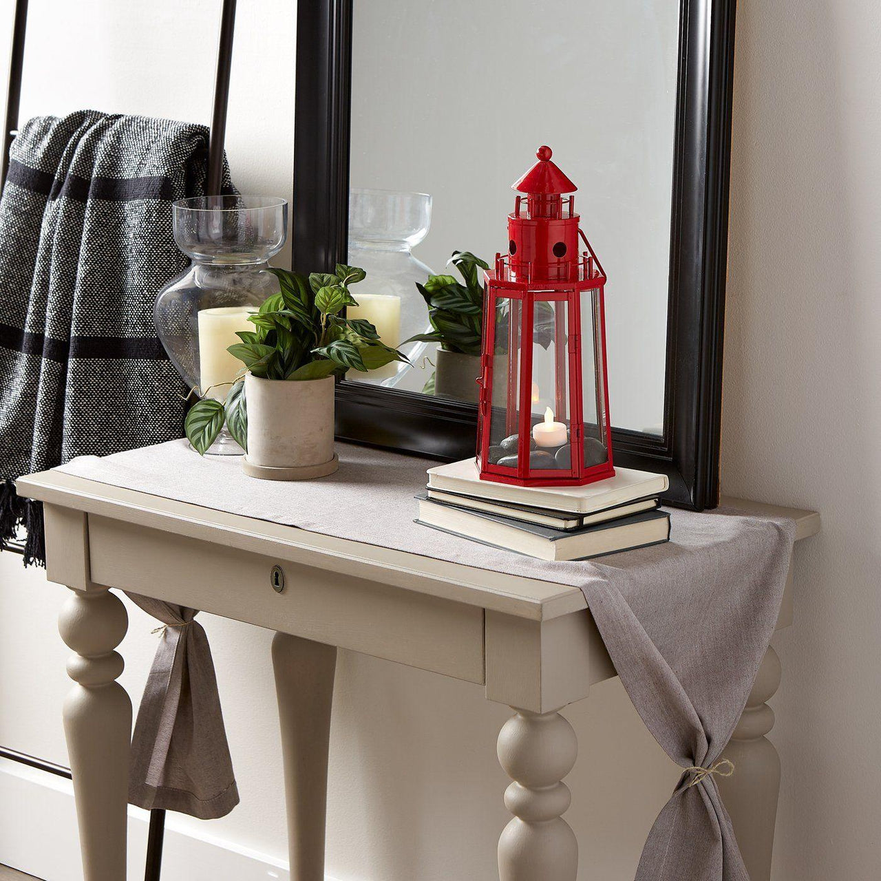 Red Lighthouse Lantern - The Fox Decor
