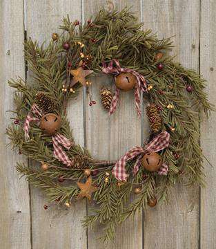 Rustic Holiday Pine Wreath, 12" - The Fox Decor
