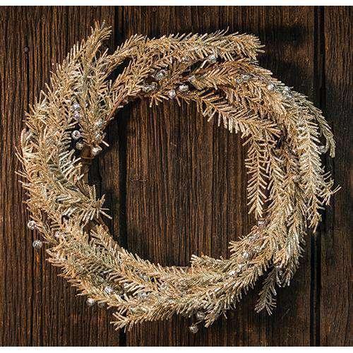 Silver Bell Glitter Pine Wreath - The Fox Decor