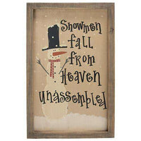 Thumbnail for Snowmen Fall From Heaven Sign Fall Decor CWI Gifts 