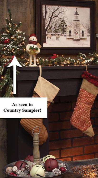 Snowy German Twig Tree w/Cardinal, 16" - The Fox Decor