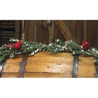 Snowy Twig Garland w/Cardinals, 5ft - The Fox Decor