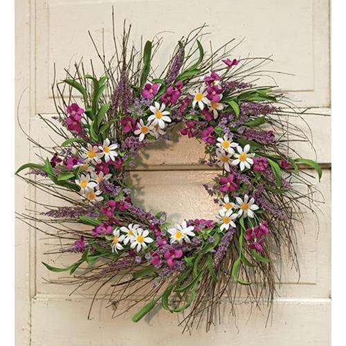 Spring Flower & Phlox Wreath, 24" - The Fox Decor