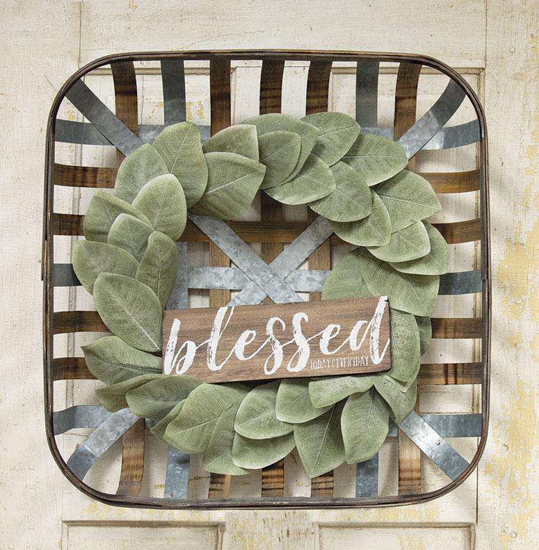 Square Tobacco Basket With Metal Straps, 22" - The Fox Decor