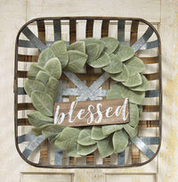 Square Tobacco Basket With Metal Straps, 22