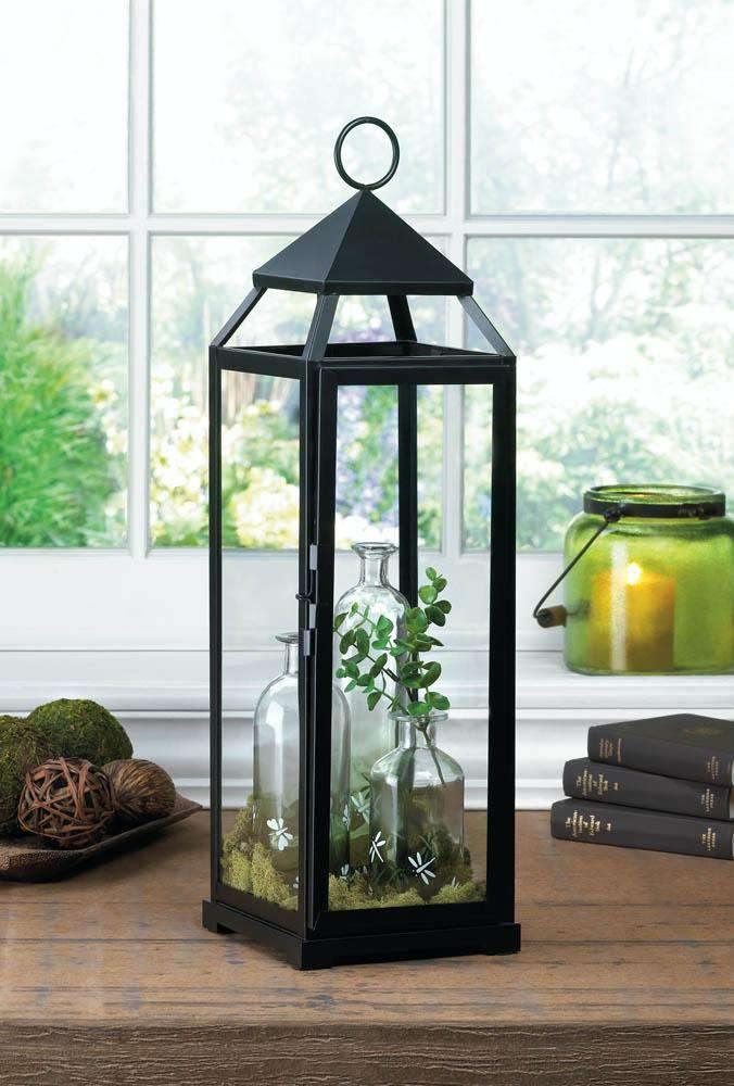 Tall Black Contemporary Lantern - The Fox Decor