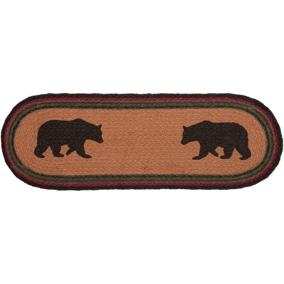 Wyatt Stenciled Bear Jute Braided Table Runner - The Fox Decor