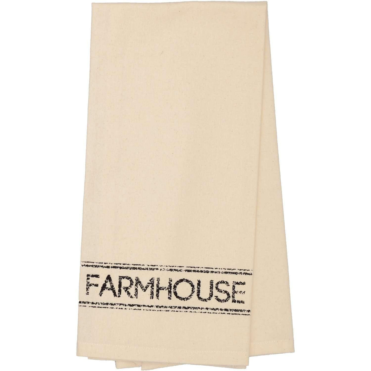 Sawyer Mill Charcoal Farmhouse Muslin Unbleached Natural Tea Towel 19x28 VHC Brands - The Fox Decor