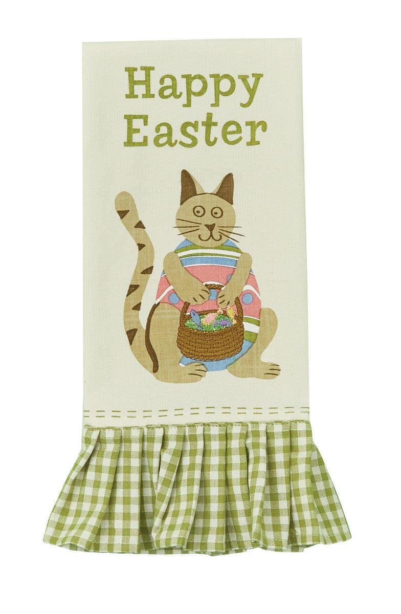 Easter Cat Embroidered Printed Dishtowels - Set of 6 Park Designs - The Fox Decor