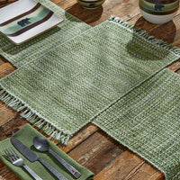 Thumbnail for Basketweave Placemat - Evergreen set of 12  Park Designs