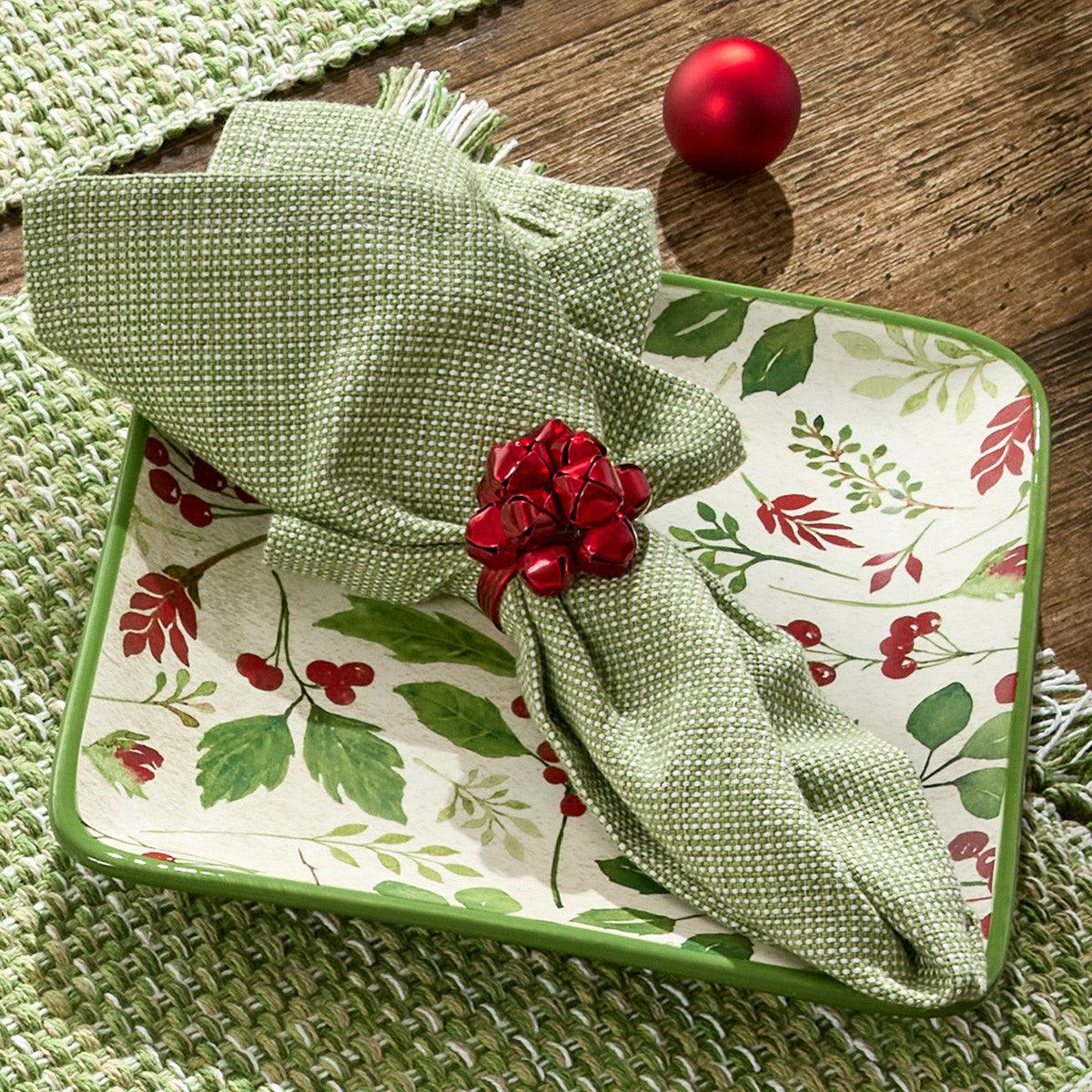 Basketweave Napkin - Evergreen set of 6 Park Designs - The Fox Decor