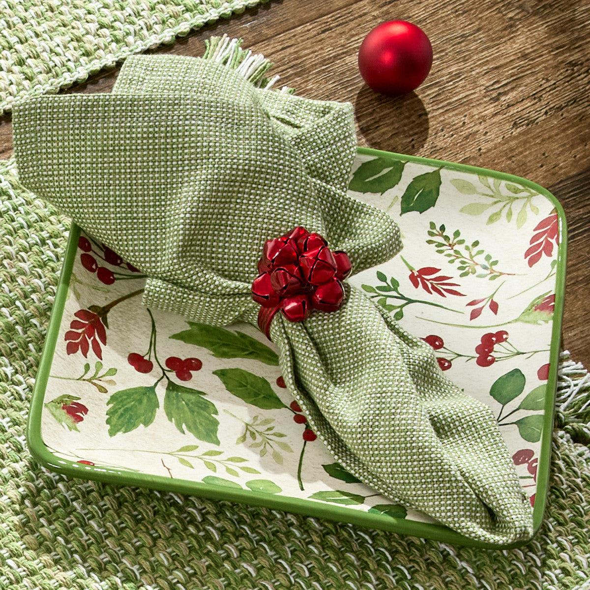 Basketweave Napkin - Evergreen set of 6 Park Designs