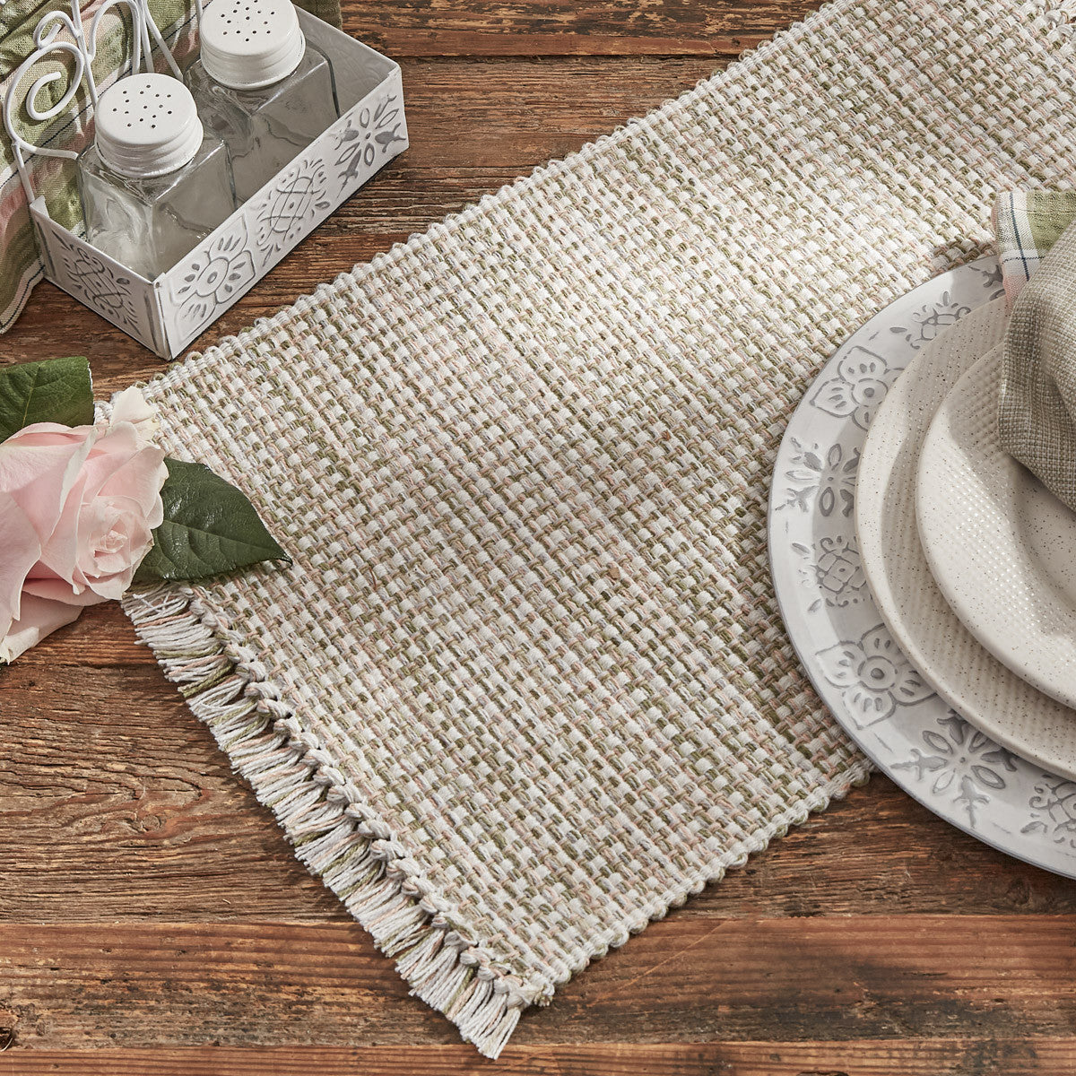 Basket Weave Table Runner 54" L - Meadow | Park Designs