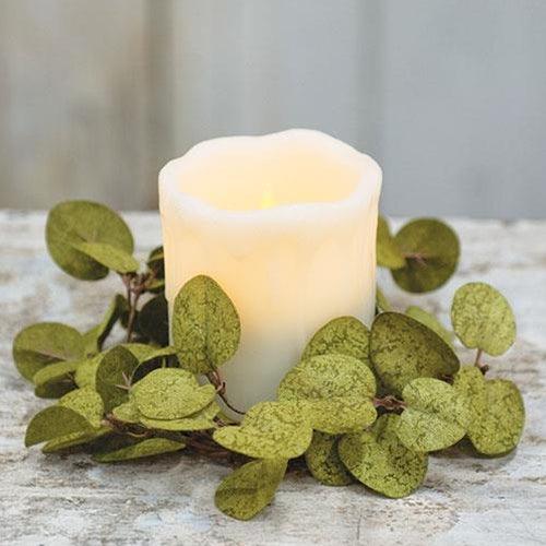 Penny Leaf Candle Ring Dark Green 35 - The Fox Decor