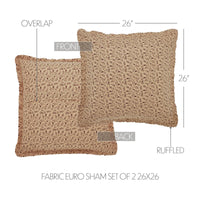 Pip Vinestar Fabric Euro Sham Set of 2 26x26 - The Fox Decor