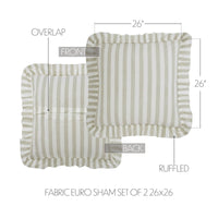 Finders Keepers Ruffled Fabric Euro Sham Set of 2 26x26 - The Fox Decor