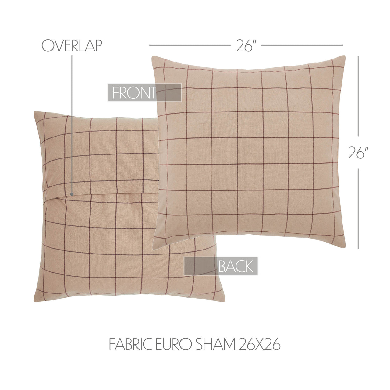 Connell Fabric Euro Sham 26"x26" VHC Brands - The Fox Decor