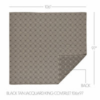 Custom House Black Tan Jacquard King Coverlet 106Wx97L - The Fox Decor
