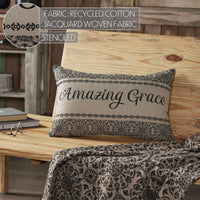 Thumbnail for Custom House Black Tan Jacquard Amazing Grace Pillow 14x22 - The Fox Decor