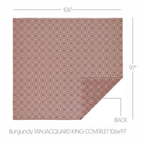 Custom House Burgundy Tan Jacquard King Coverlet 106Wx97L - The Fox Decor