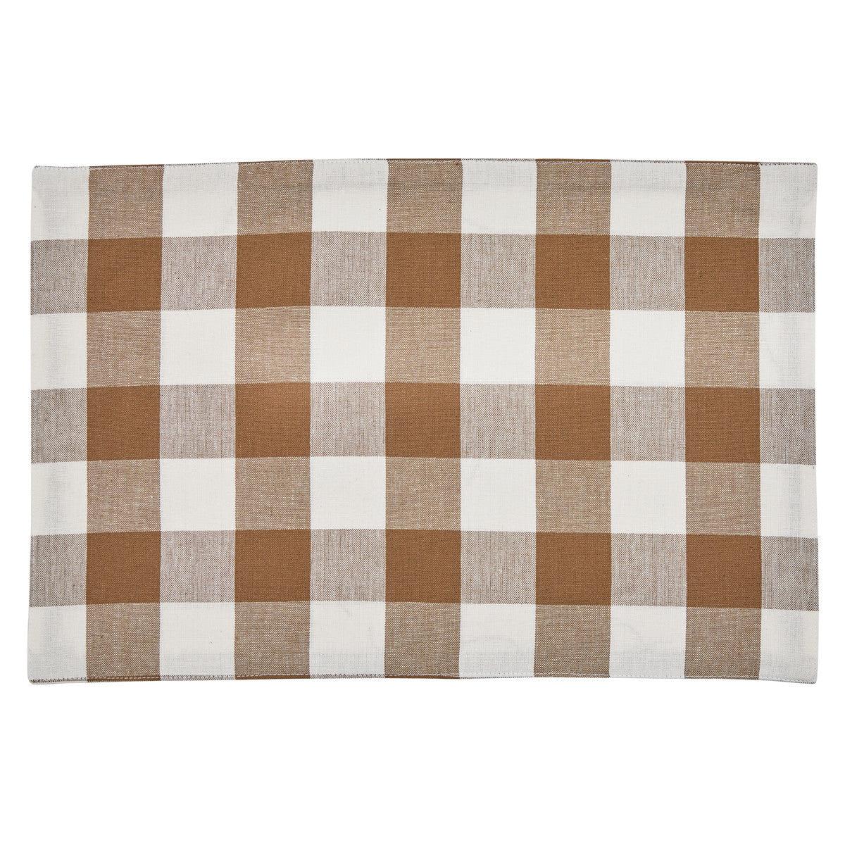 Wicklow Check Brown & Cream Placemats - Backed Set of 12 Park Designs - The Fox Decor