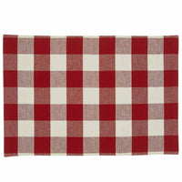 Wicklow Check Backed Placemat - Red & Cream - The Fox Decor