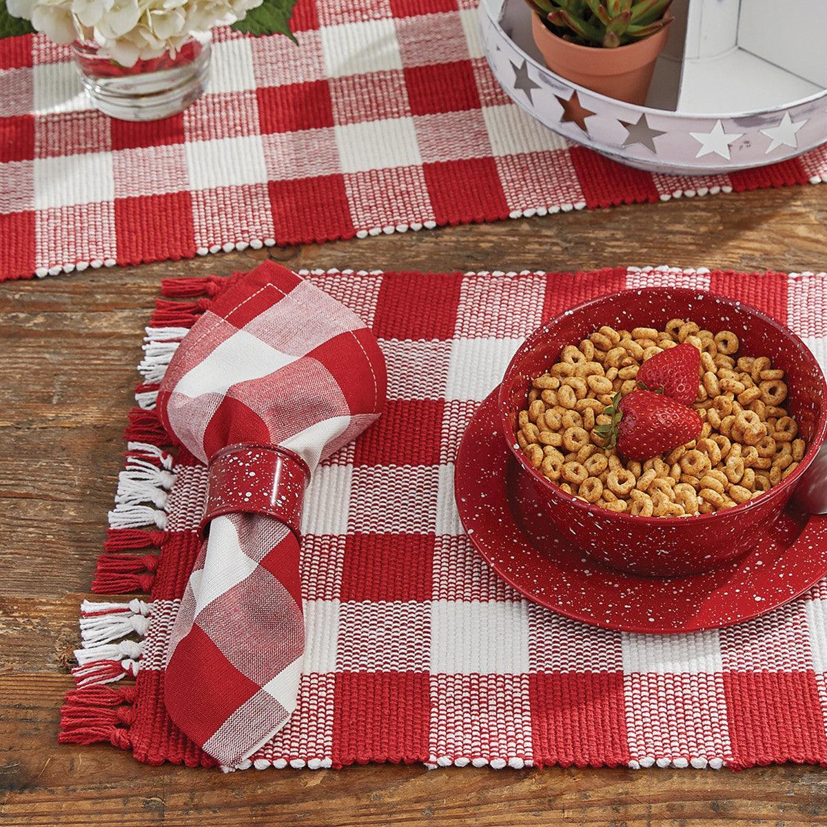 Wicklow Check Red & Cream Napkins - Set of 6 Park Designs - The Fox Decor