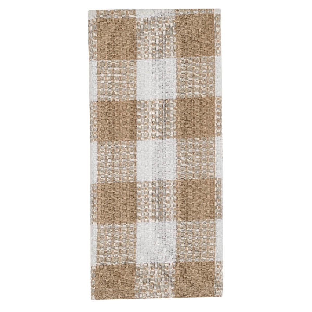 Wicklow Check Waffle Dishtowel - Natural - The Fox Decor