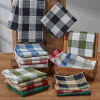 Wicklow Check Red & Cream Waffle Dishtowels - Set of 3 Park Designs - The Fox Decor