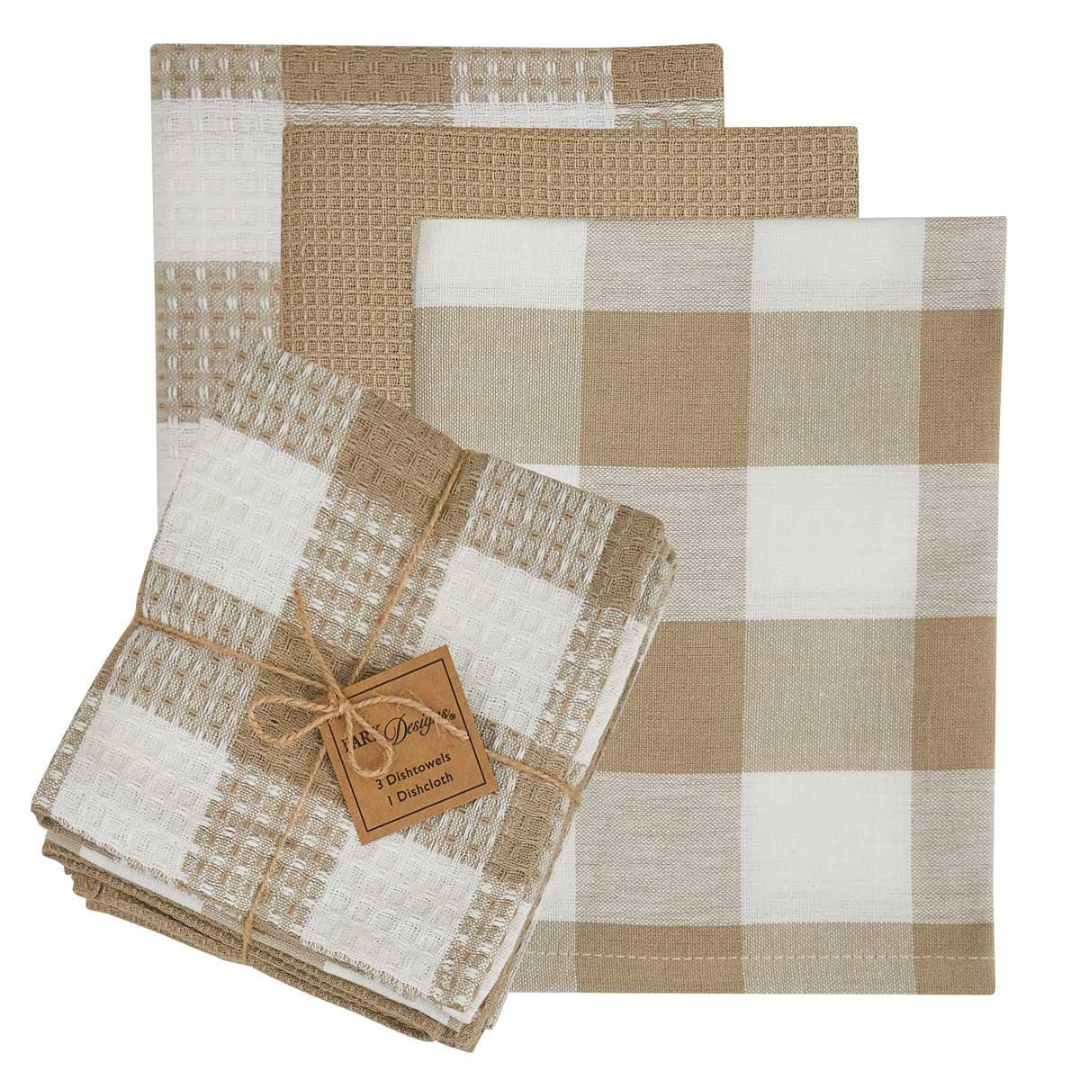 Wicklow Check Natural Dishtowel Set Park Designs