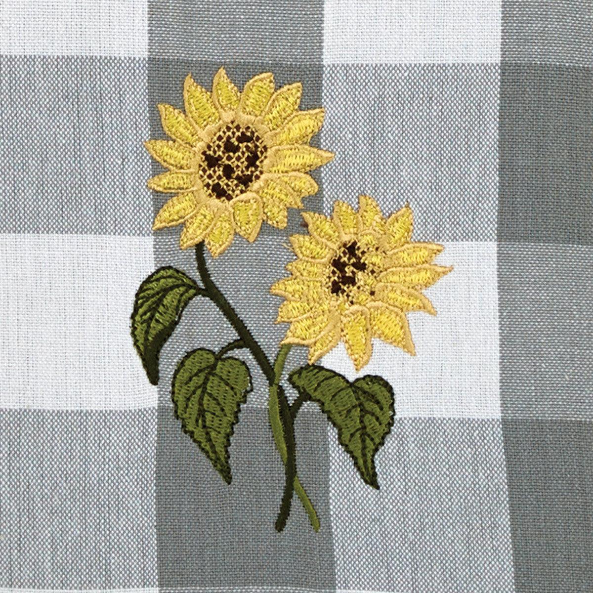 Wicklow Check Sunflower Embroidered Decorative Dishtowel Set of 6 Park Designs - The Fox Decor