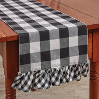 Thumbnail for Wicklow Ruffled Table Runners - Black & Cream Park Designs - The Fox Decor