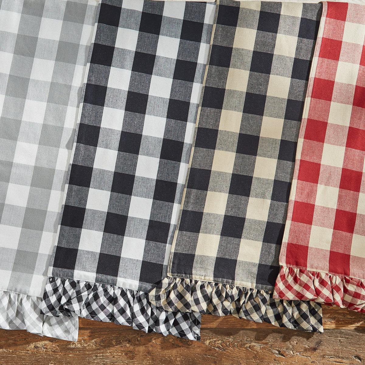 Wicklow Ruffled Table Runners - Black & Cream Park Designs - The Fox Decor