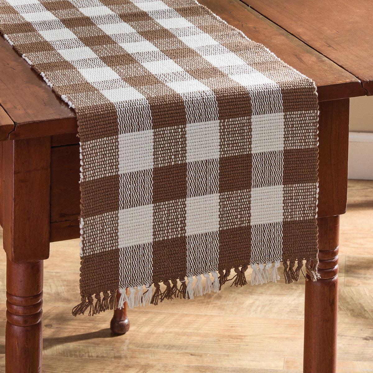 Wicklow Check Brown & Cream Table Runners - Set of 2 Park Designs - The Fox Decor