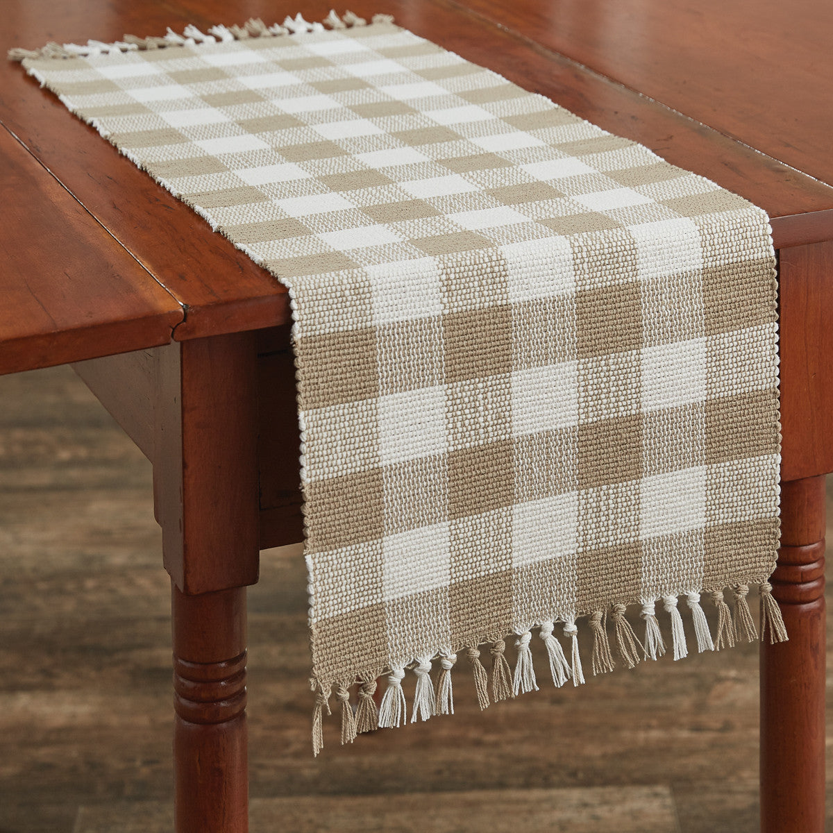 Wicklow Check Table Runner - 36"L - Natural  Park Designs