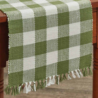 Thumbnail for Wicklow Check Sage Table Runner - 13x36   Park Designs
