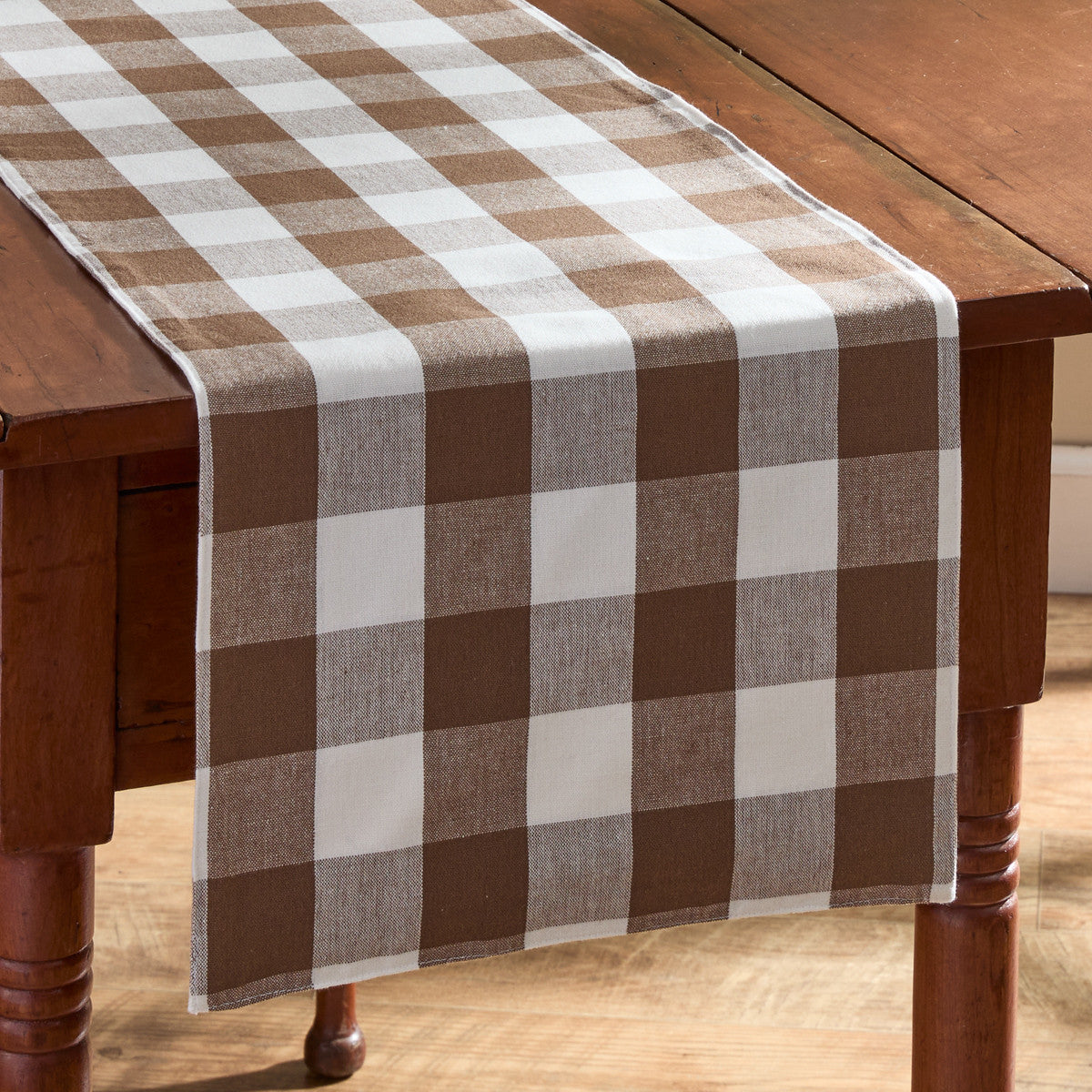 Wicklow Check Brown & Cream Table Runners - Backed Set of 2 Park Designs
