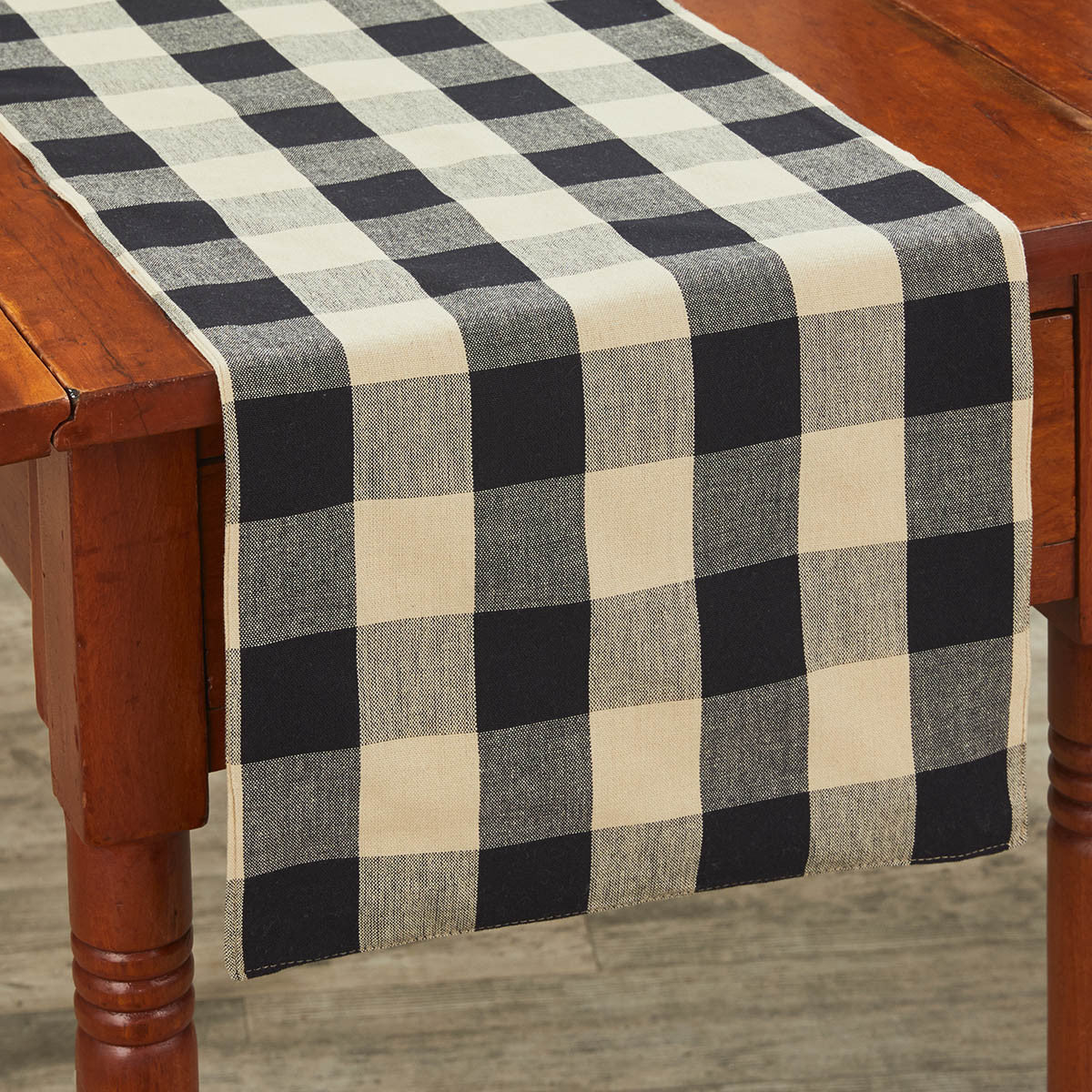Wicklow Check Backed Table Runner 54"L - Black Park Designs