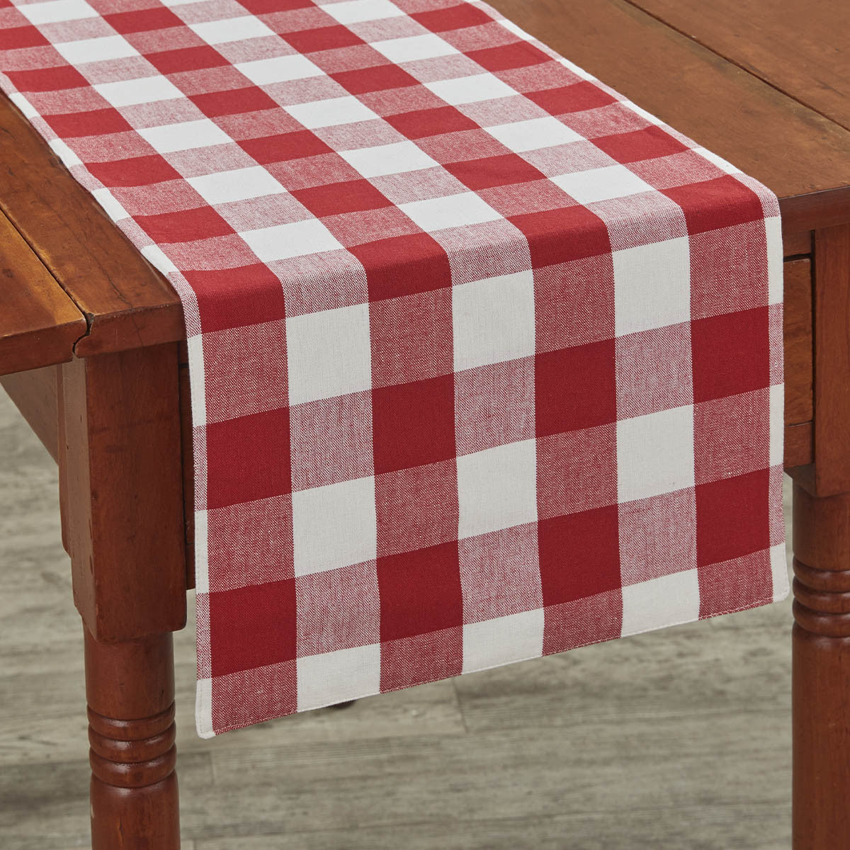 Wicklow Check Table Runners - Red & Cream Backed Park Designs