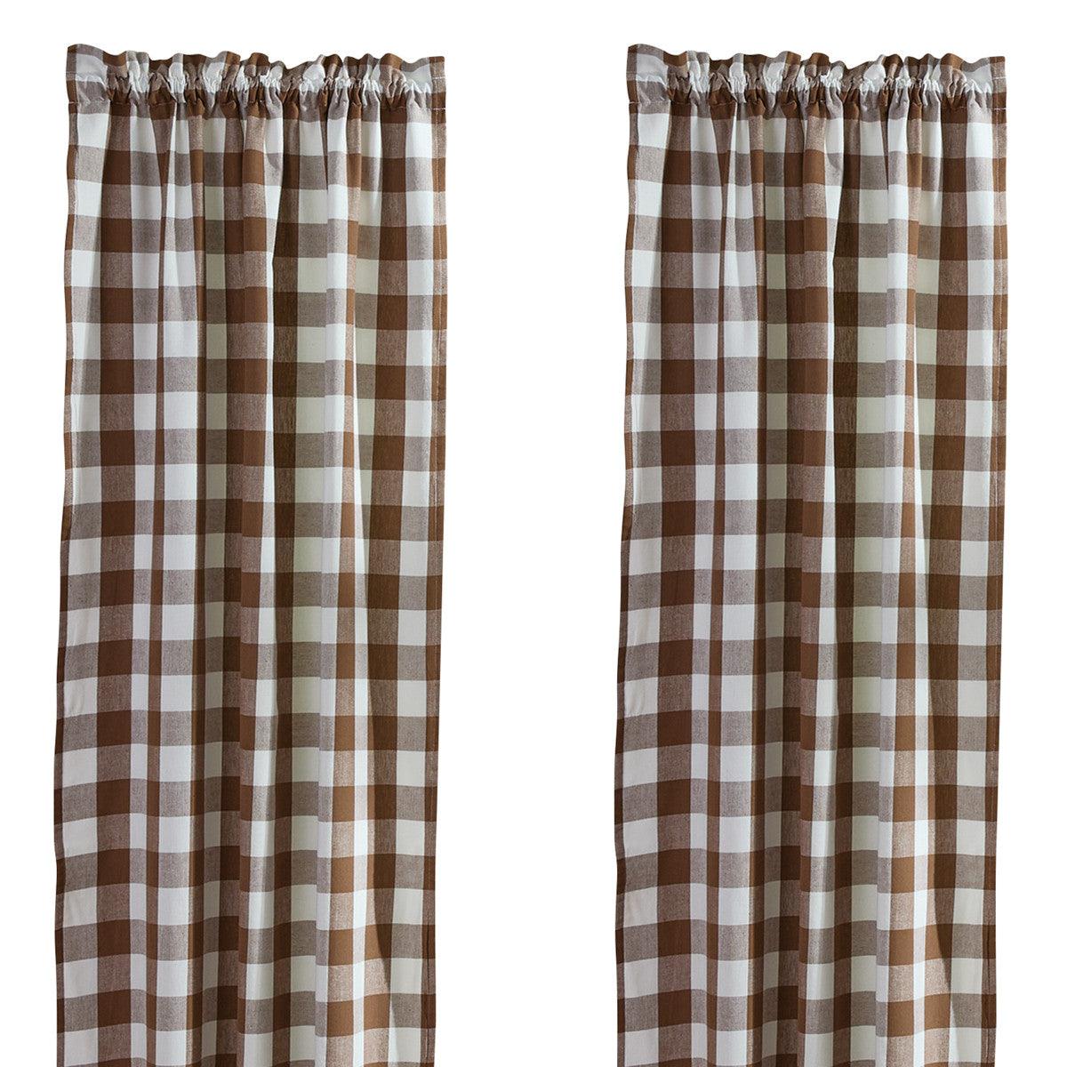 Wicklow Check Brown & Cream Panels - 72x84 Set of 2 Park Designs - The Fox Decor